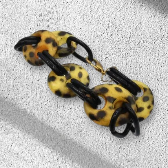 Vintage Tortoiseshell Look Link Bracelet - Picture 2 of 3